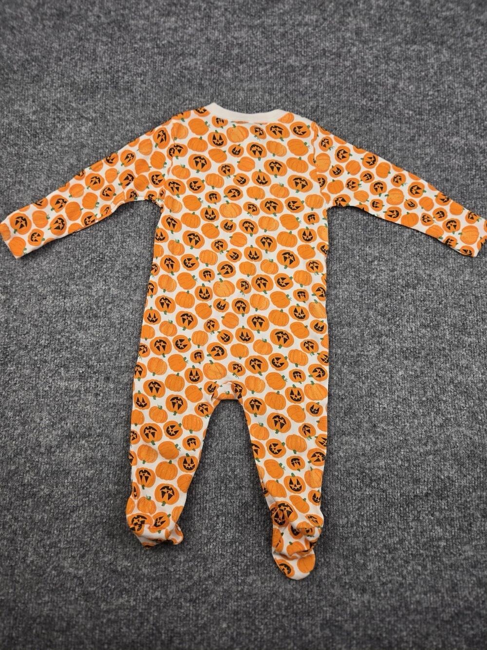 NWT Old Navy Hallowen Pumpkin Print Sleeper Baby Girl Boy 3/6m #989